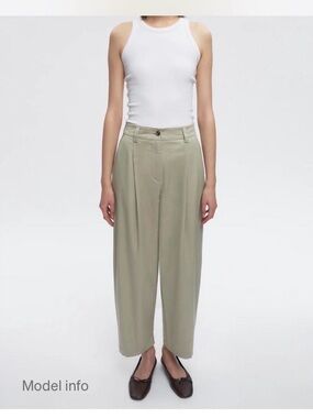 Relaxed High-Waist Wide-Leg KOTN Khaki Pants